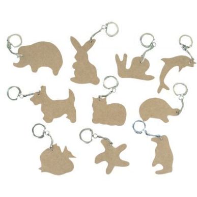Achetez Lot de 10 porte-clés animaux en bois 68833 pas cher sur Ma Rentrée Scolaire