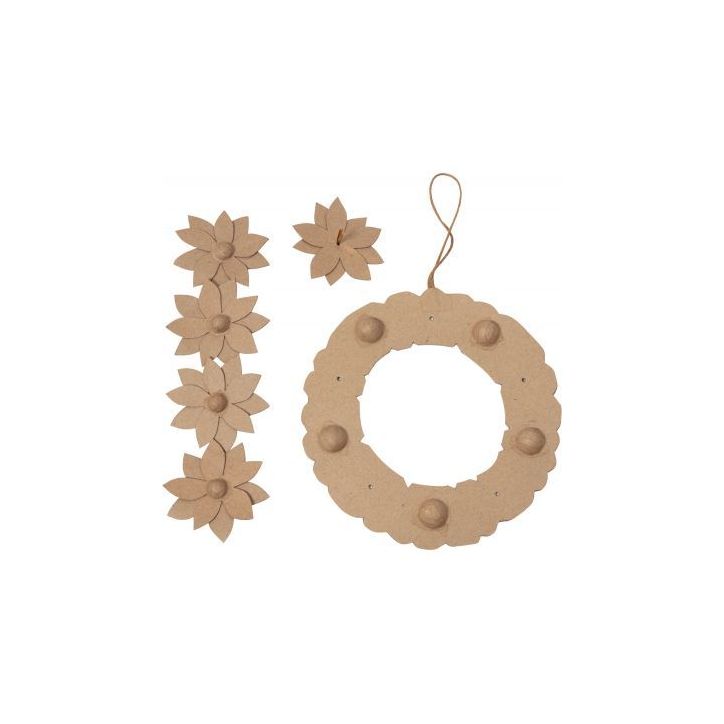 Couronne de fleurs en carton brun, diamètre 29 cm HD067C DECOPATCH