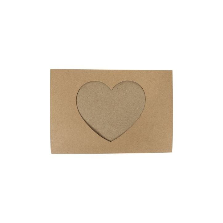 Lot de 10 etui photo coeur en carton avec chevalet L723002