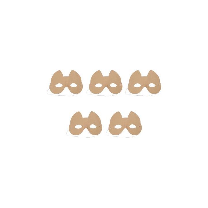 Lot de 5 masques CHAT en carton pour enfant AC457MAJC DECOPATCH