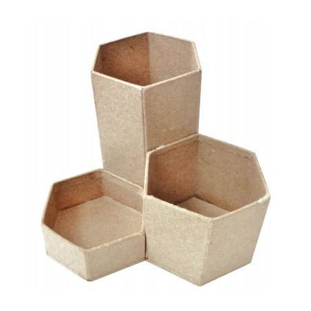 Achetez Lot de 6 pots à crayons en carton, 3 compartiments 650152 pas cher sur Ma Rentrée Scolaire