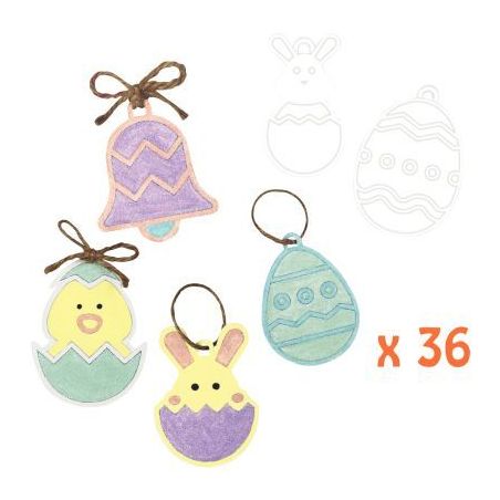 Achetez Lot de 36 suspensions Pâques en carton blanc PL36PAQUES CLEOPATRE pas cher sur Ma Rentrée ..