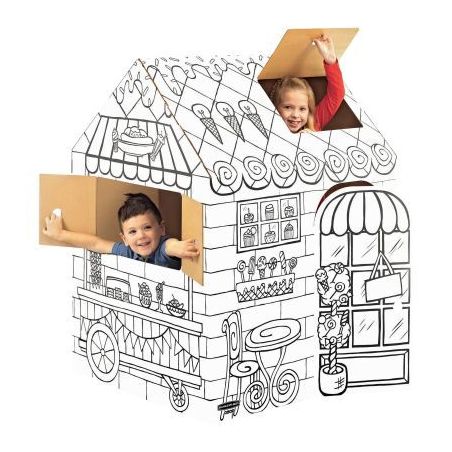 Achetez Maison géante à monter carton blanc 100053826 pas cher sur Ma Rentrée Scolaire