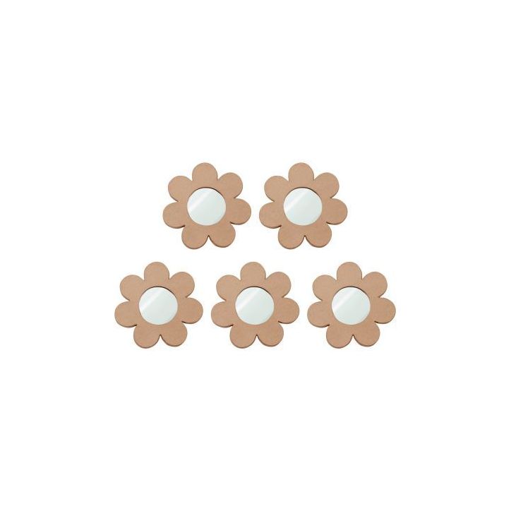 Lot de 5 miroirs forme fleur en carton diamètre 17,5 cm HDZ005C DECOPATCH