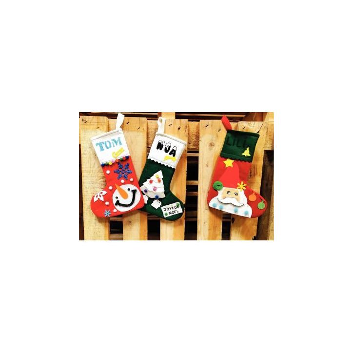 Lot de 10 chaussettes de Noël en feutrine L263010