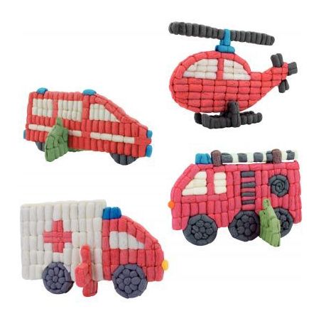 Achetez Kit de 4 véhicules de secours 3D PLAYMAIS 160849.22 PLAYMAIS pas cher sur Ma Rentrée Scola..