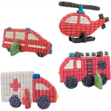 Achetez Kit de 4 véhicules de secours 3D PLAYMAIS 160849.22 PLAYMAIS pas cher sur Ma Rentrée Scola..