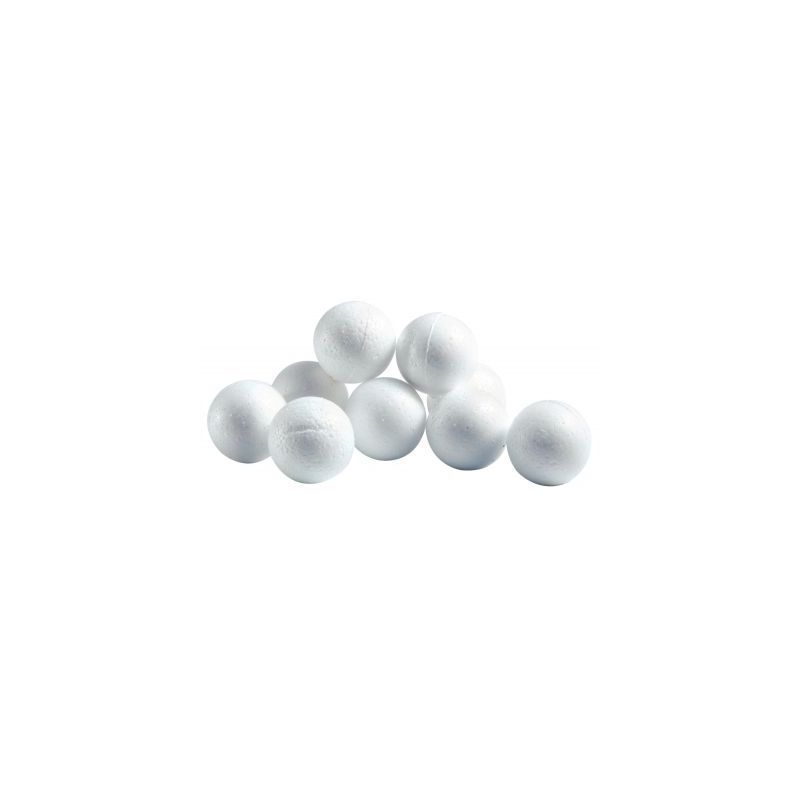 Achetez Lot de 10 boules en styropor blanches, diamètre 5 cm 14090091 pas cher sur Ma Rentrée Scol..