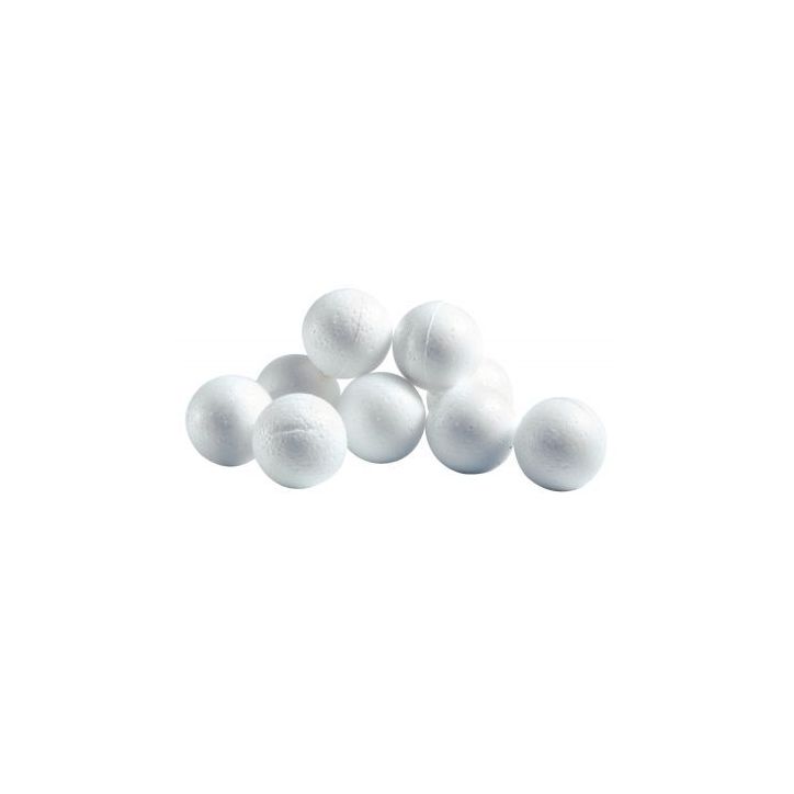 Lot de 10 boules en styropor blanches, diamètre 5 cm 14090091