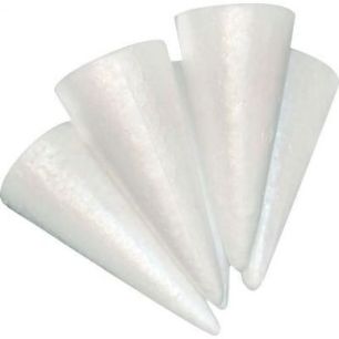 Lot de 25 cônes en styropor, hauteur 14,5 cm, diamètre 6 cm L340041 Lot de 25 cônes en styropor, hauteur 14,5 cm, diamètre 6 cm L340041