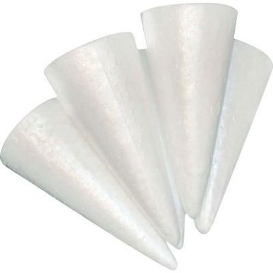 Achetez Lot de 25 cônes en styropor, hauteur 14,5 cm, diamètre 6 cm L340041 pas cher sur Ma Rentr ..