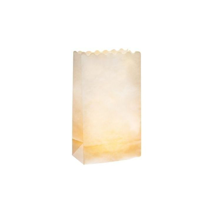 Sachet de 5 photophores en papier blanc 11900