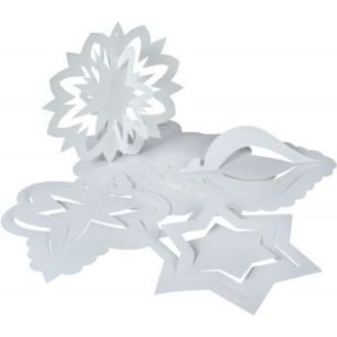 Achetez Lot de 30 suspensions déco 3D en papier blanc 1315970 ROYLCO pas cher sur Ma Rentrée Scola..