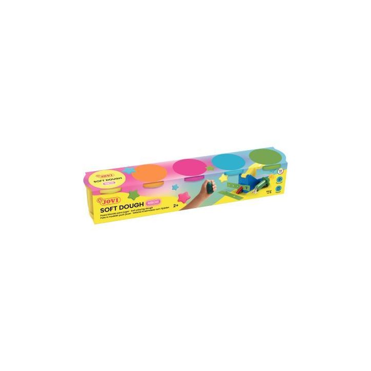 Set de 5 pots de 125 grammes de pâte à jouer blandiver couleurs fluo assorties 405 F JOVI