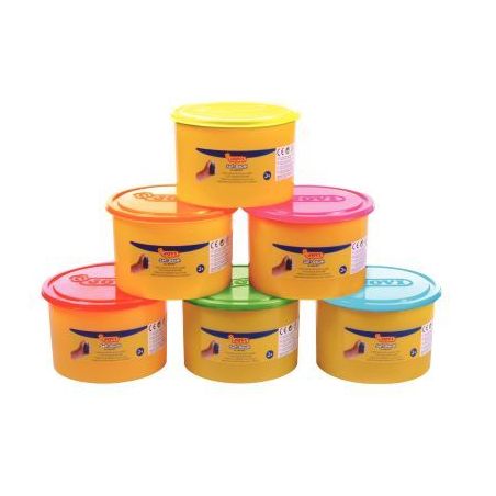 Achetez Pack de 6 pots de 460 grammes de pâte à jouer blandiver couleurs fluo 460/6F JOVI pas cher..