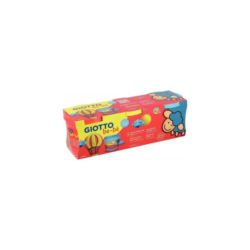 Achetez Set de 3 pots de 220G de pâte à jouer GIOTTO bébé couleurs assorties : jaune, bleu et ro..