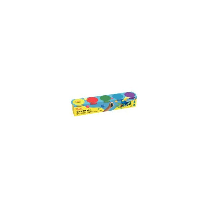 Set de 5 pots de 125 grammes de pâte à jouer blandiver couleurs primaires assorties 405 JOVI