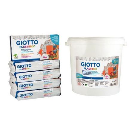 Achetez Seau de 5 pains de 1kg de pâte à modeler autodurcissante Plastiroc blanche F33583 PLASTIRO..