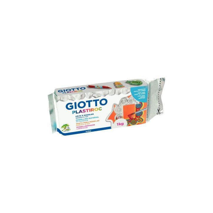 Pain de 1kg de pâte à modeler autodurcissante Plastiroc blanche F685500 PLASTIROC GIOTTO