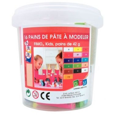 Achetez Atelier Fimo Kids, 16 pains de 42 grammes de pâte à modeler 262249 FIMO STAEDTLER pas cher..