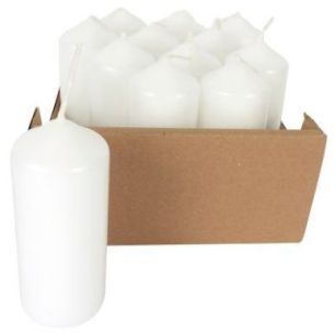 Achetez Lot de 12 bougies blanches, hauteur 10 cm, diamètre 4 cm 139500 pas cher sur Ma Rentrée Sc..