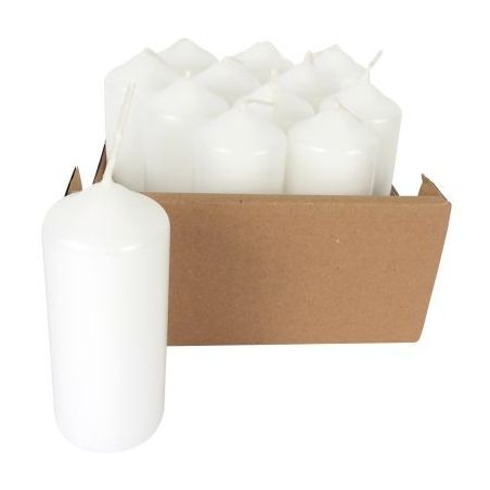 Achetez Lot de 12 bougies blanches, hauteur 10 cm, diamètre 4 cm 139500 pas cher sur Ma Rentrée Sc..