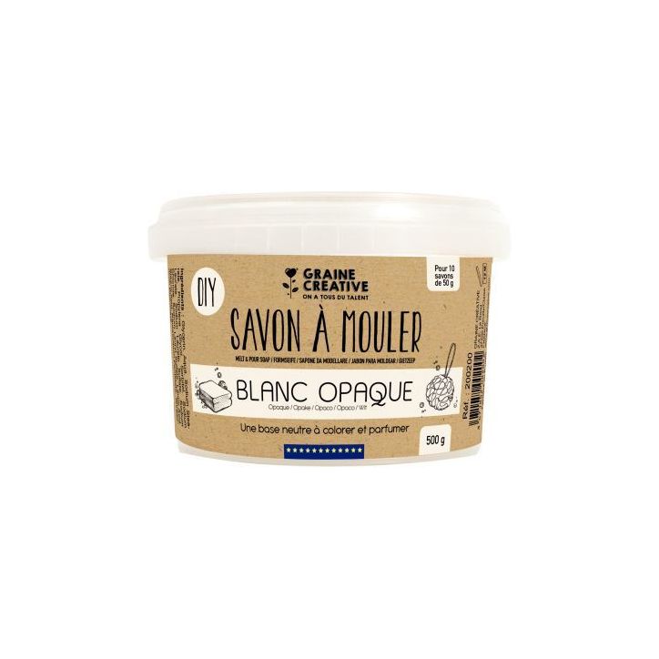 Pot de 500 grammes de savon à mouler blanc opaque 200200