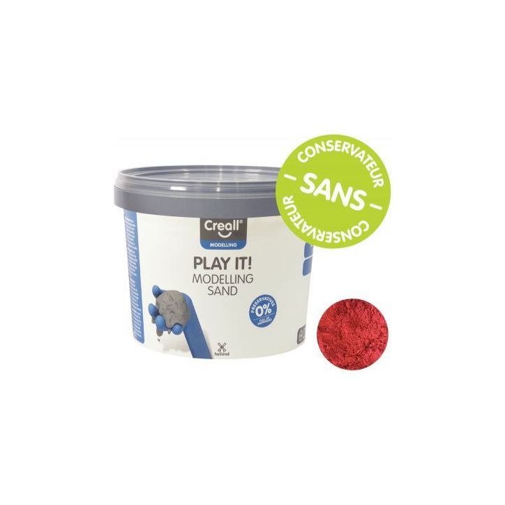 Seau de 750 grammes de sable magique coloris rouge 03207 CREALL