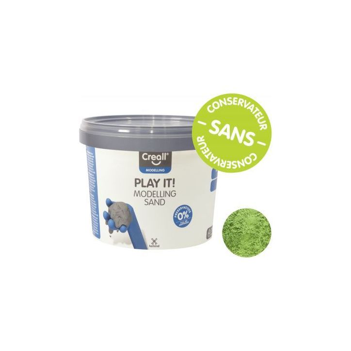 Seau de 750 grammes de sable magique coloris vert 03206 CREALL