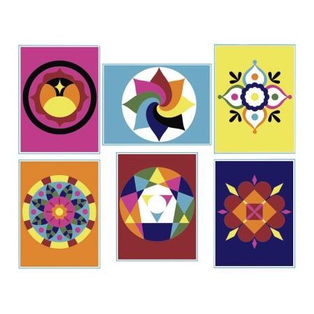 Achetez Lot de 6 cartes sable mandala 19 X 15 cm 1700116 pas cher sur Ma Rentrée Scolaire