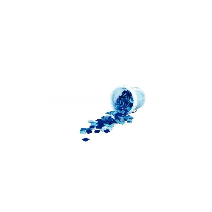 Seau de 1 litre de mosaïques 2x2 cm en pâte de verre panaché bleu PV 620102