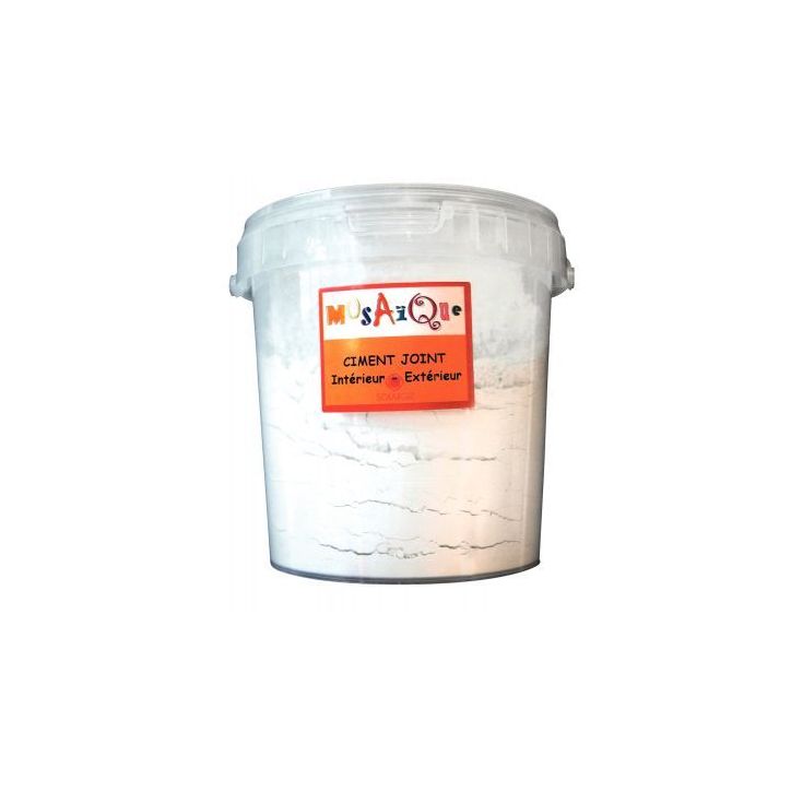 Pot de 1 kg de poudre ciment pour joint de mosaïques blanc 630016