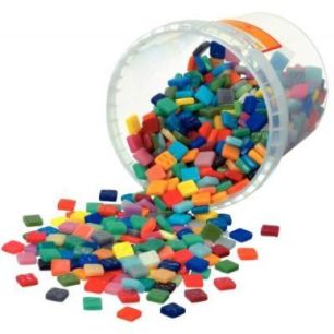 Achetez Seau de 1 litre de mosaïques smalt en pâte de verre. 10 couleurs assorties Dimensions : 1,..