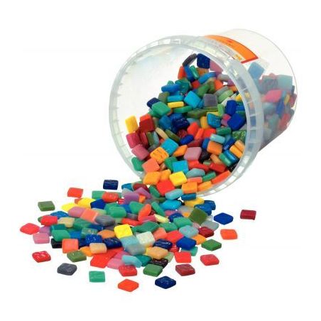 Achetez Seau de 1 litre de mosaïques smalt en pâte de verre. 10 couleurs assorties Dimensions : 1,..