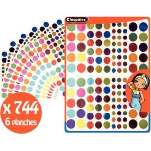 Pochette de 744 gommettes rondes métallisées assorties GARMULTIMET/6 CLEOPATRE Pochette de 744 gommettes rondes métallisées assorties GARMULTIMET/6 CLEOPATRE