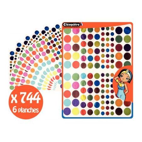 Achetez Pochette de 744 gommettes rondes métallisées assorties GARMULTIMET/6 CLEOPATRE pas cher su..