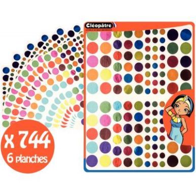 Achetez Pochette de 744 gommettes rondes métallisées assorties GARMULTIMET/6 CLEOPATRE pas cher su..