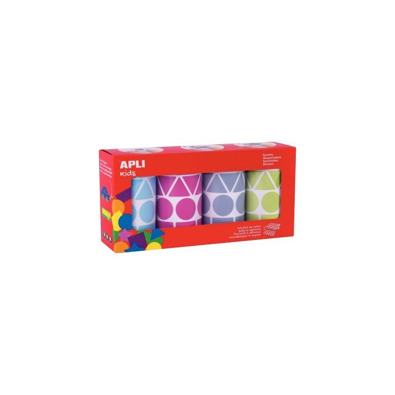 Achetez Lot de 4 rouleaux gommettes géométriques couleur fun 19190 AGIPA pas cher sur Ma Rentrée ..