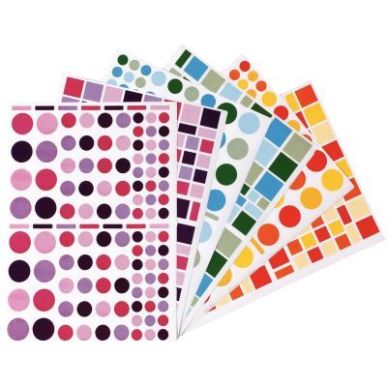 Achetez Pochette de 6900 gommettes  camaïeu géométriques adhésives repositionnables formes et co..