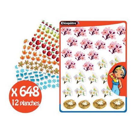 Achetez Lot de 12 planches gommettes 4 saisons GA4SAIS/12 CLEOPATRE pas cher sur Ma Rentrée Scolair..