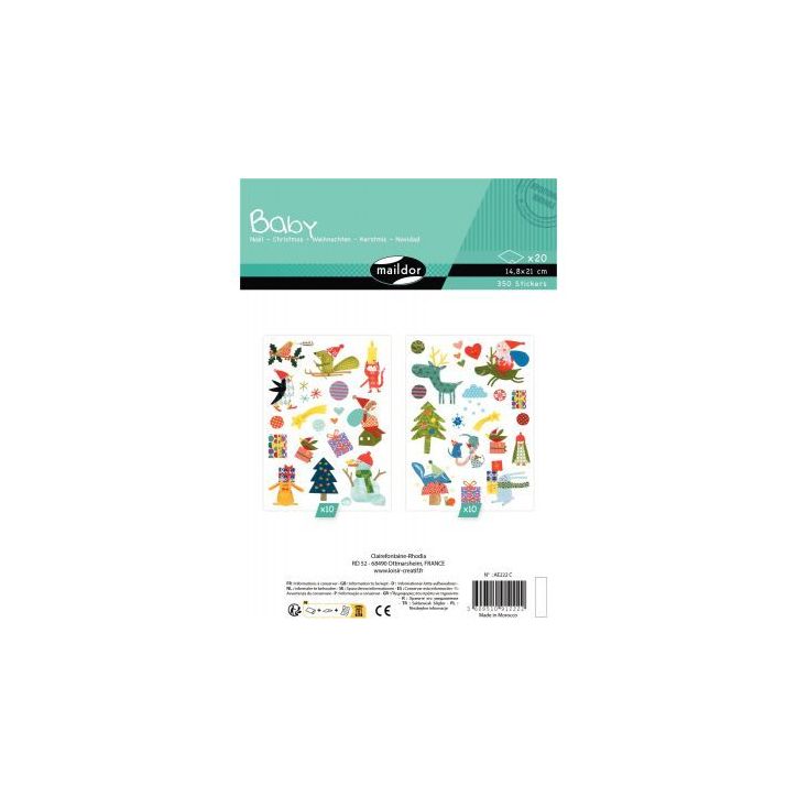 Pochette 350 maxi gommette baby noel AE222C