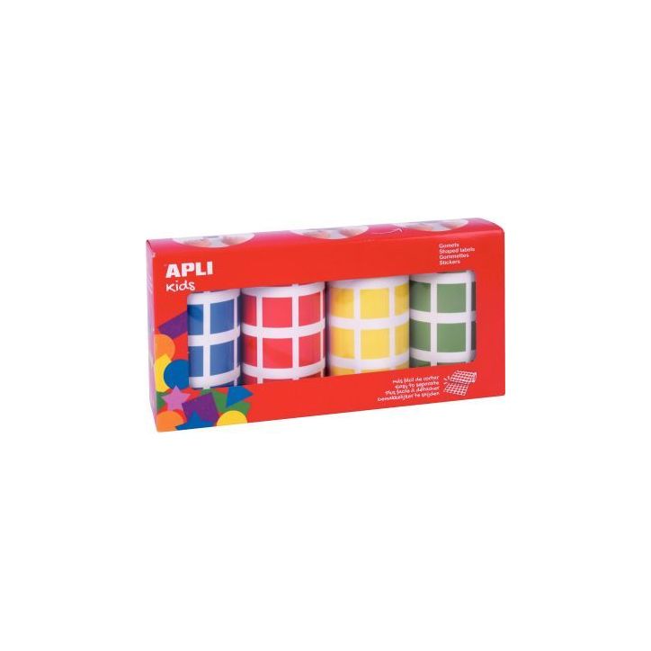 Lot de 4 rouleaux de maxi gommettes carrées 20 mm 18326 AGIPA