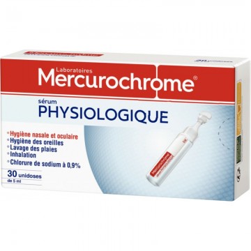 Boite de 30 doses 5ml de serum physiologique 050401 MERCUROCHROME