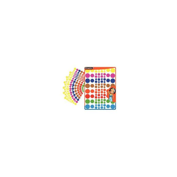 Pochette de 640 gommettes rondes adhésives assorties GARM/640
