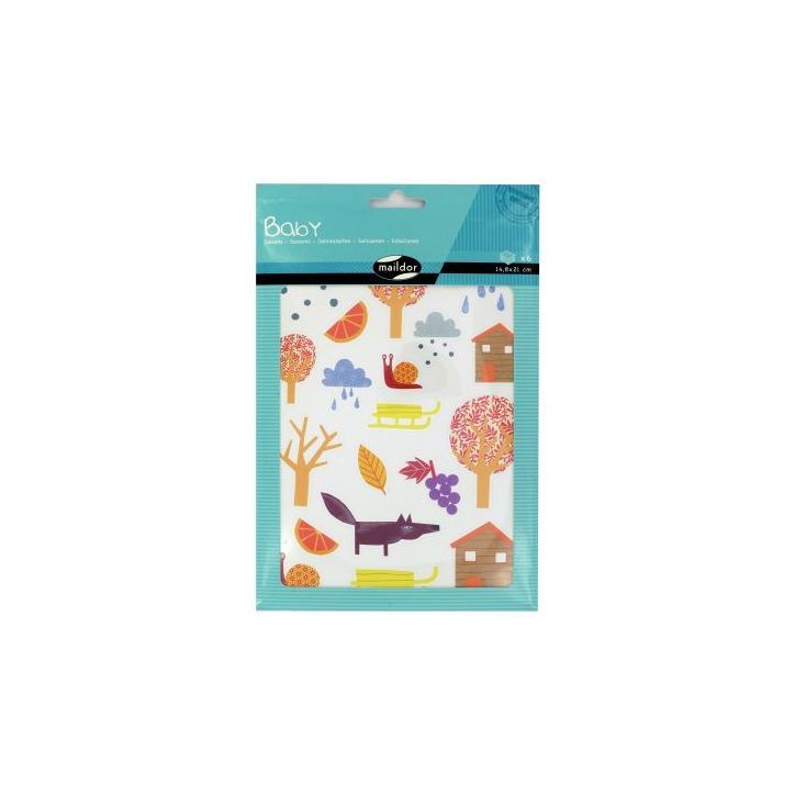 Pochette de 123 maxi gommettes thème : Les 4 saisons, adhésives repositionnables AE034 O MAILDOR CLAIREFONTA(...)