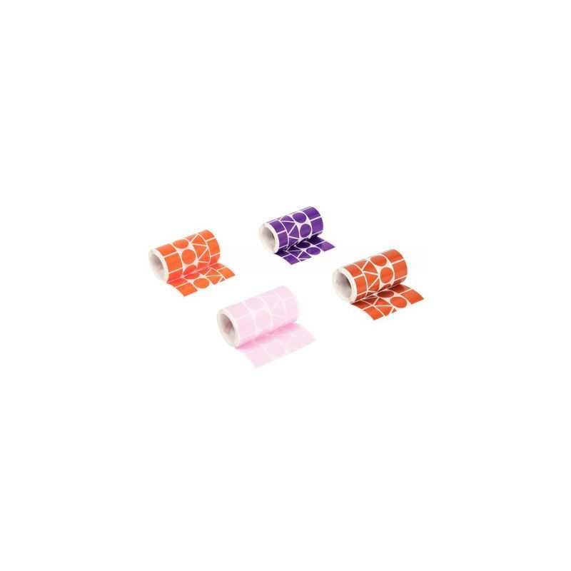 Achetez Lot de 4 rouleaux de maxi gommettes géométriques adhésives, couleurs pop assorties 11913 ..