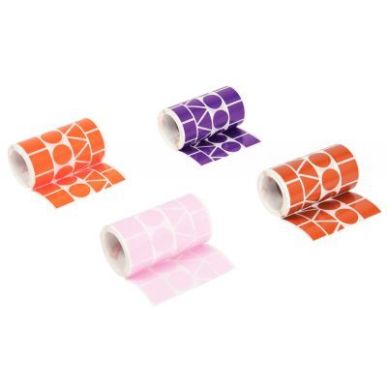 Achetez Lot de 4 rouleaux de maxi gommettes géométriques adhésives, couleurs pop assorties 11913 ..
