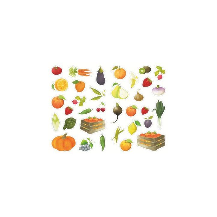 Pochette de 408 gommettes fruits et légumes, adhésives repositionnables AE016 O LES IMAGER