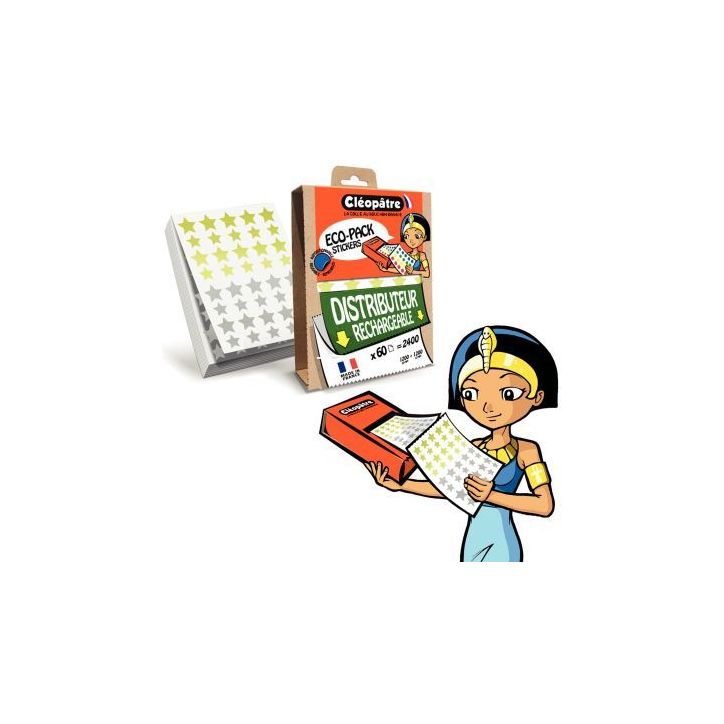 Ecopack de 2400 gommettes étoile or/argent assorties ECOPACK-ETOA CLEOPATRE