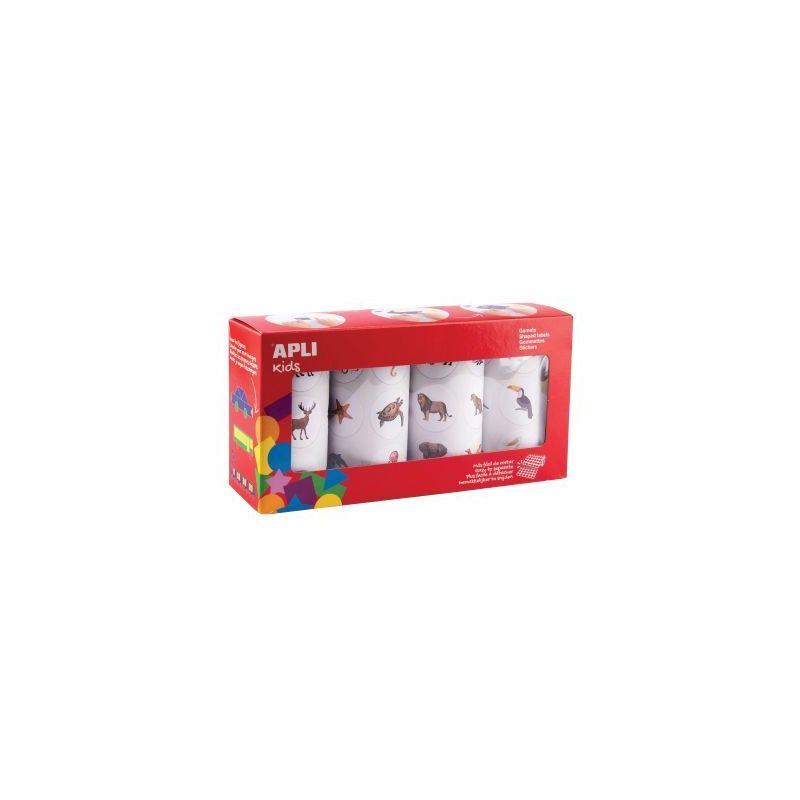 Achetez Pack de 4 rouleaux maxi gommettes animaux adhésifs permanents 20054 APLI pas cher sur Ma Re..